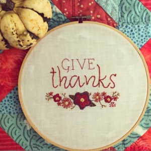 The Amateur Librarian // Give Thanks Embroidery Hoop Art